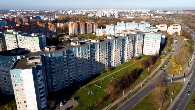 Полёт над проспектами Клецкова и Румлёвский г.Гродно