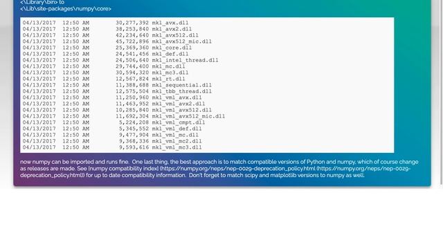 Installing numpy for Windows 10: Importing the multiarray numpy extension module failed