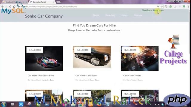 Online Car Rental System Project in PHP | MYSQLI | HTML | CSS | JAVASCRIPT - College Projects for C