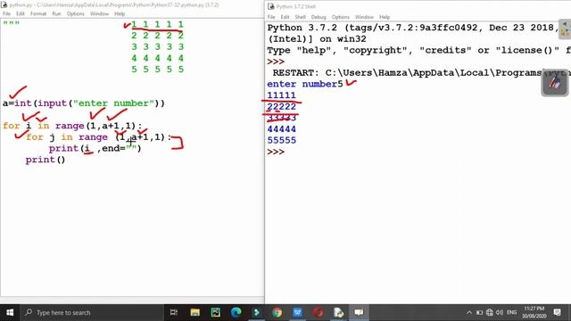 Square Number Pattern in Python - Python Patterns