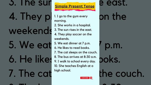 Simple Present Tense #englishgrammar