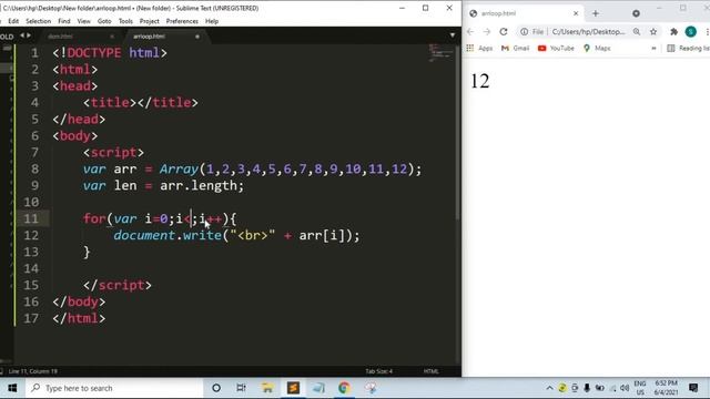 Array with Loop in javascript in hindi || Javascript tutorial for beginners - 23
