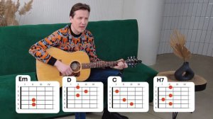 Урок 23. Связка Em D C H7 Самое быстрое обучение на гитаре от Мясникова.