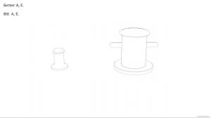 Битенг A, E. Чертёж. Bitt A, E. Drawings.