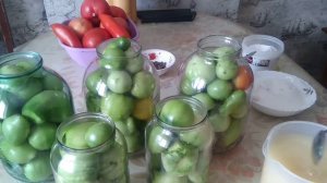 Зелёные помидоры, квашеные холодным способом.