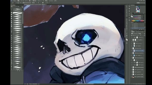 【speed painting】UNDERTALE Sans Illustration Making【イラスト メイキング】 смотреть онлайн