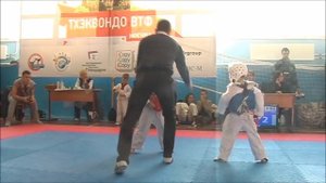 Taekwondo WTF. Первенство МЦ Галерис 26.01.2014 Богаченко-Баротов