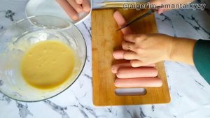 КОРН ДОГ за 5 Минут.Быстрый и Вкусный корн дог.Казакша рецепт.