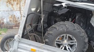 Погрузка квадра в прицеп