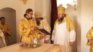 Освящение престола  Архангела Михаила храма села Лазарево.