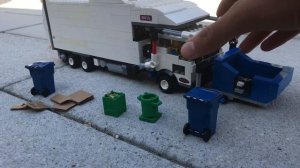 Lego Garbage trucks on route.