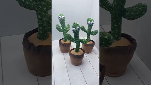 Танцующий плюшевый кактус в горшке поющий 120 песен с подсветкой Dancing Cactus 34 см