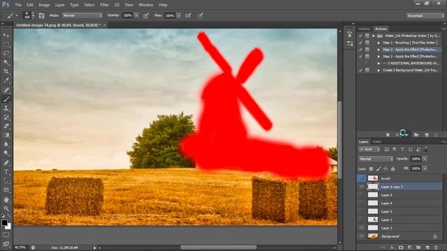 Water ink photoshop action tutorial смотреть онлайн