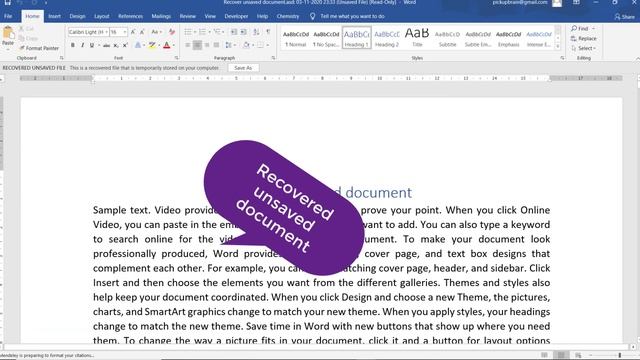 ?How to recover unsaved Word Document | Recover crashed word document [2020] ? смотреть онлайн
