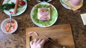 Вкусный бутерброд «Кошка» Веселая кулинария, готовим вместе с ребёнком