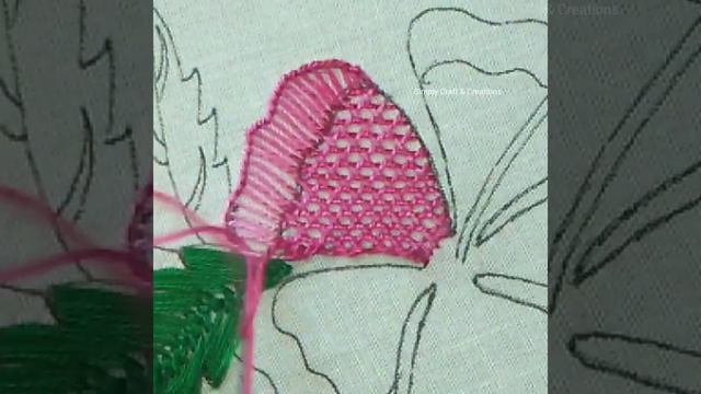 Hand Embroidery flower Embroidery / 🌺 Hibiscus flower tutorial / Flower design  with Net Stitch.