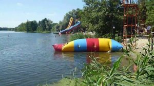 водный аттракцион блоб (прыжки в воду с подушки)