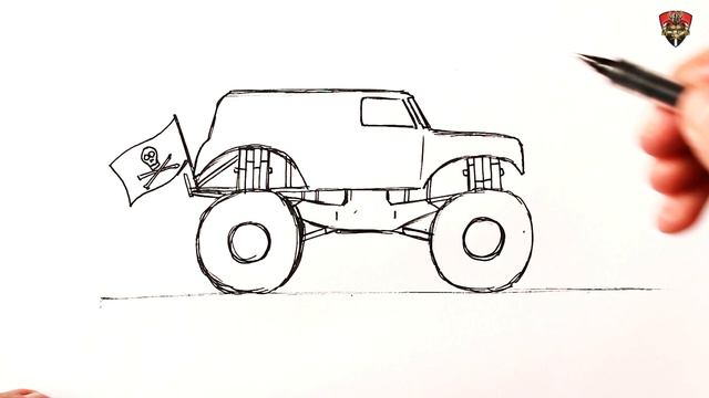 How to draw a Monster Truck Grave Digger смотреть онлайн