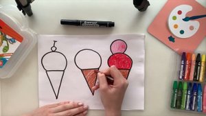 Рисуем мороженое/ Видеоуроки для детей от 3-х лет/ Детские рисунки/ Учимся рисовать/Легкие рисунки