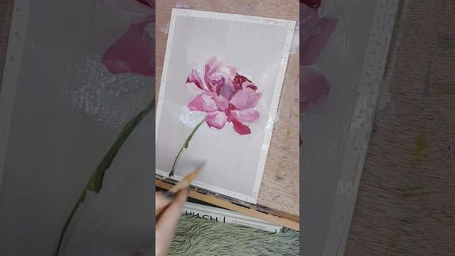 Пион ?#искусство #рисоватьлегко #рисование