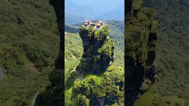 贵州梵净山，大自然的鬼斧神工，这房子到底是怎么建上去的？The magic of nature