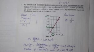 Физика 7 кл (2013 г) Пер §17 Упр 4 №3 .На  рисунке 38 показан график зависимости пути равномерного д