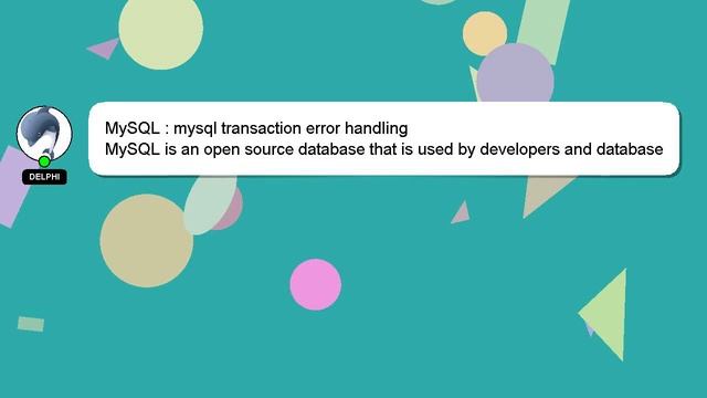 MySQL : mysql transaction error handling
