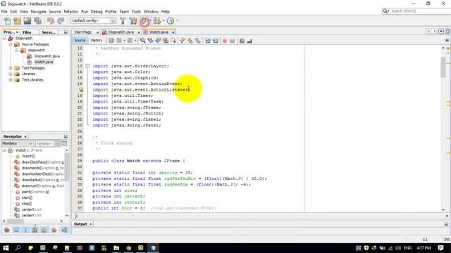 How to make | analogue stopwatch in java | Stop watch in java ...