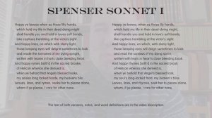 Poetry: Edmund Spenser Amoretti Sonnet 1 - Modernised English with Notes