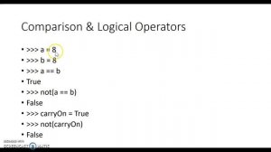 python Logical Comparison Operators and Introduction to IF