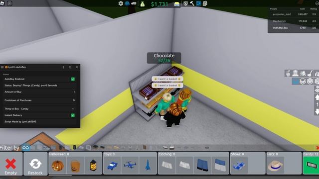 Retail Tycoon 2 Script Roblox AutoBuy Instant Delivery смотреть онлайн