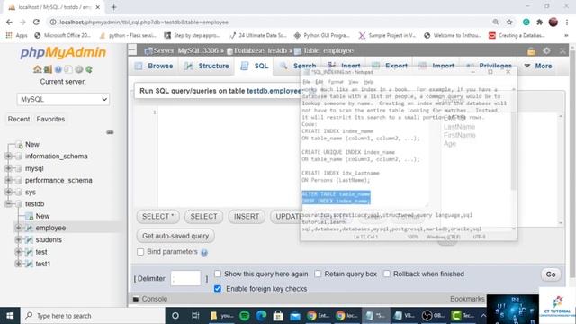 SQL Index |Indexes in SQL|Database Index(Code Included)|How to Speed up SQL query|#CTTUTORIAL