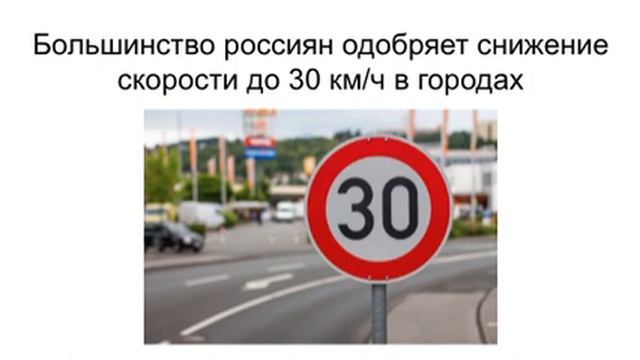 Российские водители в основном поддерживают снижение скорости до 30 км/ч в городах