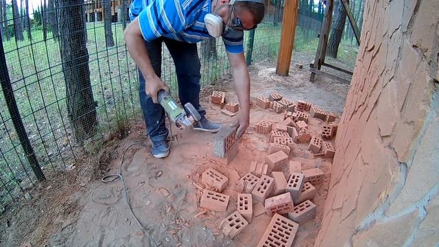 Кирпичная кладка на пруток, тумба для столешницы. смотреть онлайн