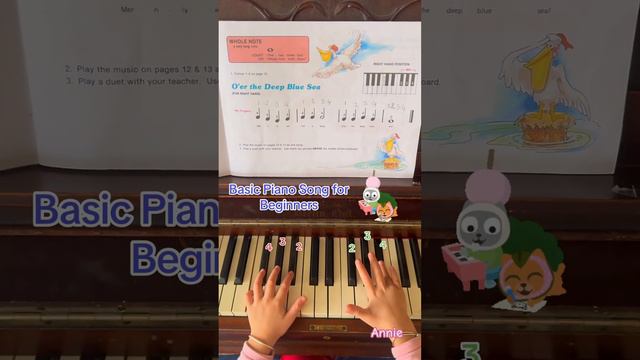 Basic Piano Song for Beginners practice left and right hand (P5) #merrilywerollalong #pianomusic