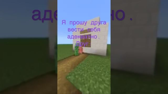 Прошу друга вести себя адекватно. Так же он #рекомендации #minecraft