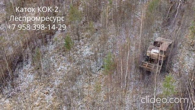 Каток КОК-2 Леспромресурс - осветление лесных культур катком КОК-2 и трелевочным трактором ТДТ-55