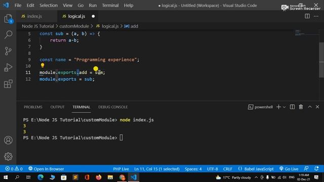 Node JS Tutorial #10 - How To Create Custom Module And Export Module In Node JS Tutorial In 2022