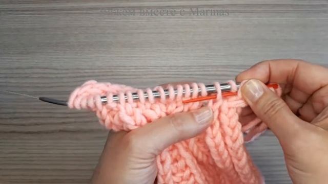 Шарф английской резинкой с фабричными краями