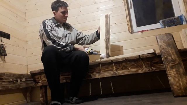 Лавочка Лежанка в Комнату отдыха в бане своими руками. Стол Викингов в баню! смотреть онлайн