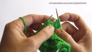 Вязание спицами. Узор "Ромбы". Рельефные узоры спицами.