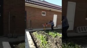 Подготовка основания под бордюры .