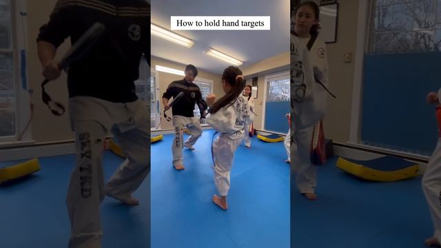 How to hold hand targets for your partner’s kicking #taekwondo #martialarts #grandmaster #workouts