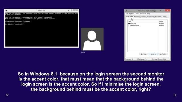 How does the login screen accent color on the second monitor work in Windows 8.1? смотреть онлайн
