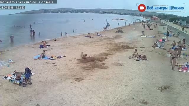 Пляж в Щёлкино, 28.06.2016 - time-lapse с камеры 5 смотреть онлайн