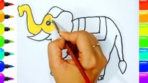 Elephant ? drawing | Simple drawing and coloring I easy drawing step by step | #elephantdrawing