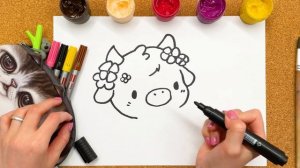 Draw Cute Little COW Easy for Kids and Toddlers step-by-step