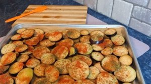 Баклажаны кружочками в запечённые в духовке. ПП. Быстро.