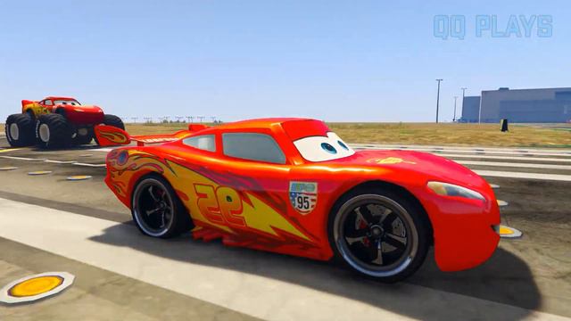 Lightning McQueen Vs Monster Lightning McQueen - GTA 5 Monster Truck Vs Car