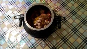 гороховый суп с ребрышками и копченостями в афганском казане